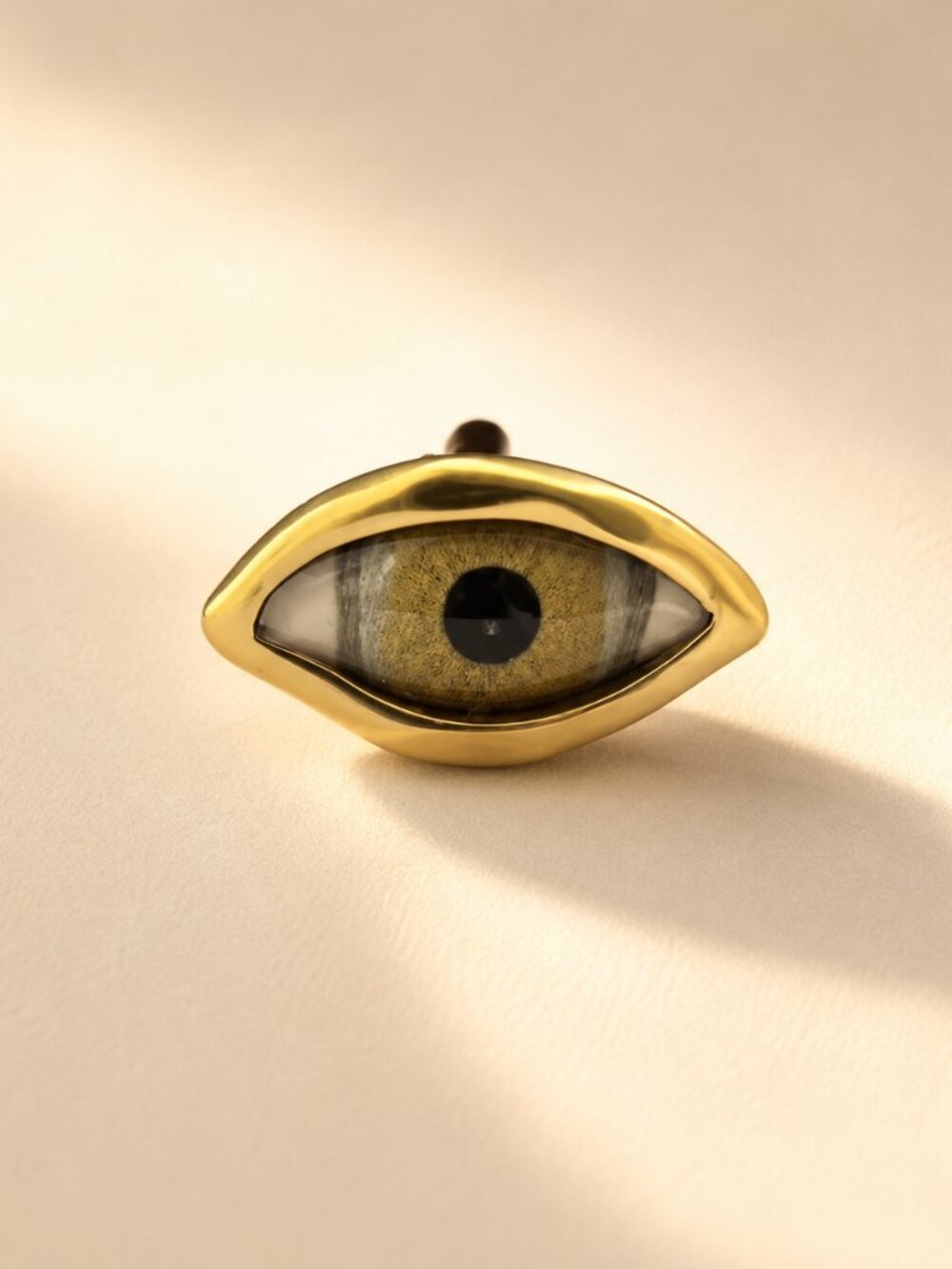 ✨ Gold Surrealist Eye Cufflink Statement Jewelry Schiaparelli Style